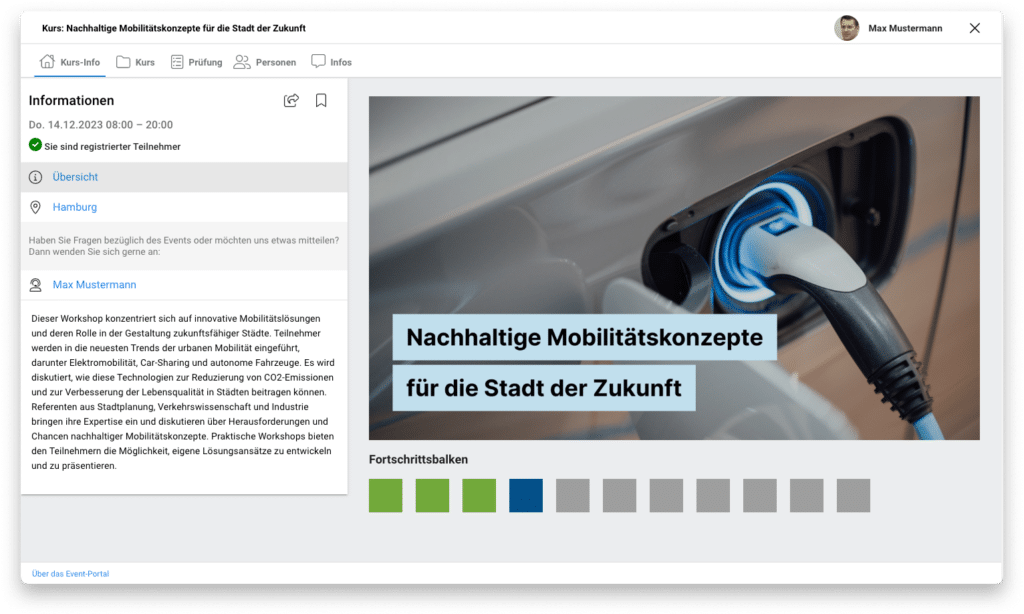 Fortschrittsübersicht in der LMS-Software