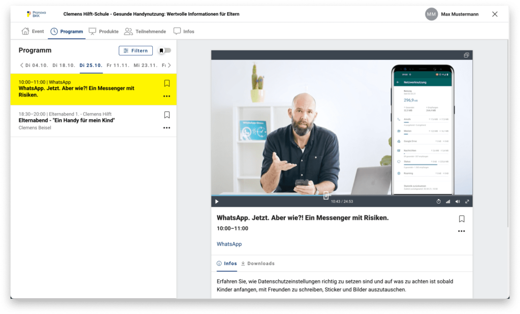 Vortragsansicht von dem Event Clemens hilft Elternabende