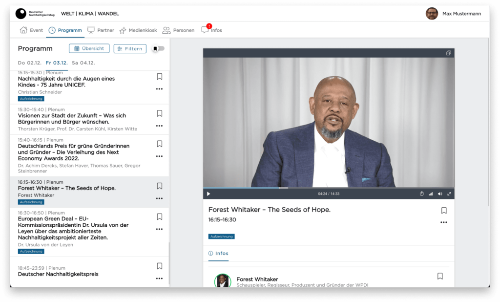 Einblick in die Agenda des Deutschen Nachhaltigkeitspreis 2021