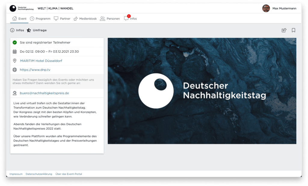 Eventstartseite Deutscher Nachhaltigkeitspreis