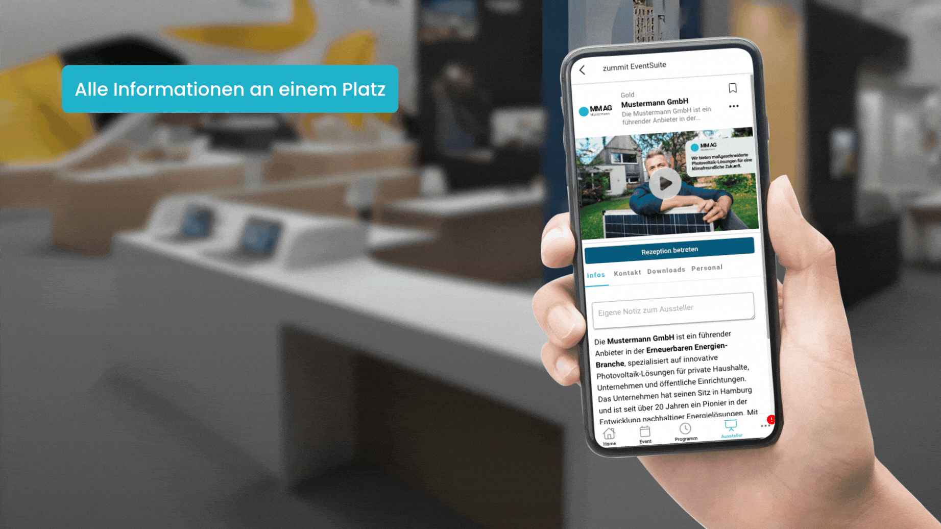Digitale Funktionen in der zummit App für Aussteller
