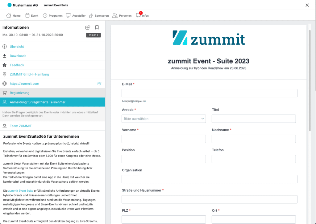 Vorlage für Teilnehmerregistrierung. Im letzten Schritt vom Registrierungsprozess erfolgt die Anmeldung registrierte Teilnehmer.